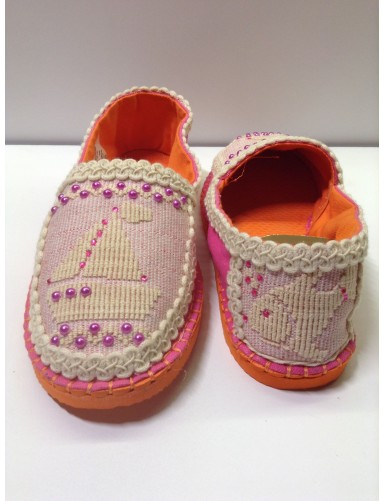 Espadrillas con decoro rosa 