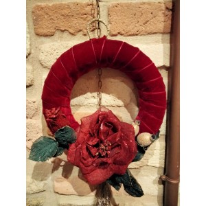 Ghirlanda rosso bordeau con fiore