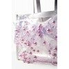 Borsa in plastica trasparente con perle rosa 