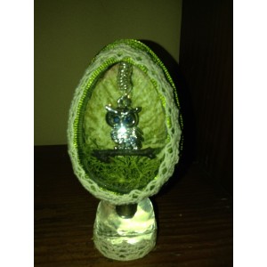 Mini uovo trasparente verde muschio 