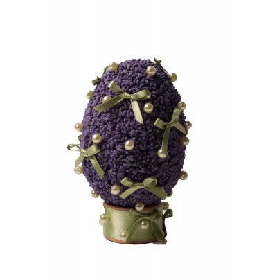 Uovo viola con perle e fiocchi viola € 11,00