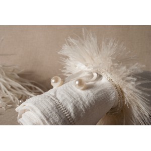 Porta tovagliolo con piume e perle - 005 € 4,00