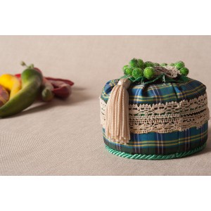 Scatolina in cotto e taffettà scozzese - 003 € 11,00
