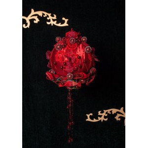 Sfera polistirolo raso rosso 