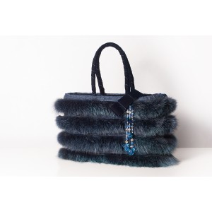 Borsa in volpe blu 